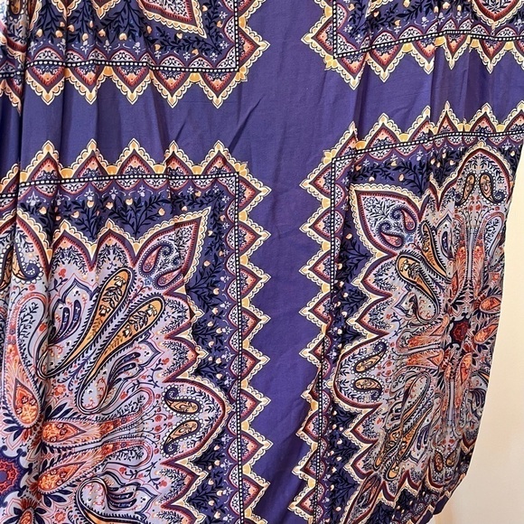 J. Jill Peasant Dress Boho Maxi Floral Sze 3X Sleeveless Blue Paisley Women Plus - Picture 4 of 7